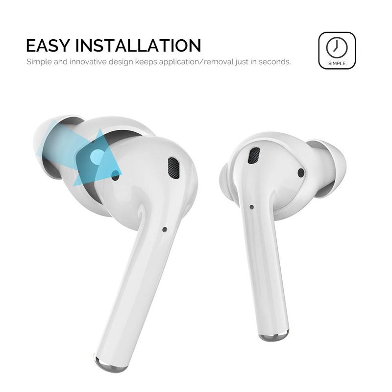 AhaStyle 3 Pairs AirPods Ear Tips Silicone Earbuds Cover [Not Fit in The Charging Case] Compatible with Apple AirPods (3 Pairs Small, White) - Image 4